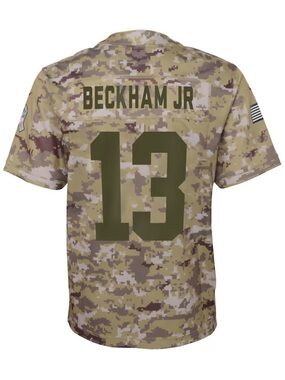 Youth Size M Odell Beckham Jr Camo New York Giants Salute to Service Jersey